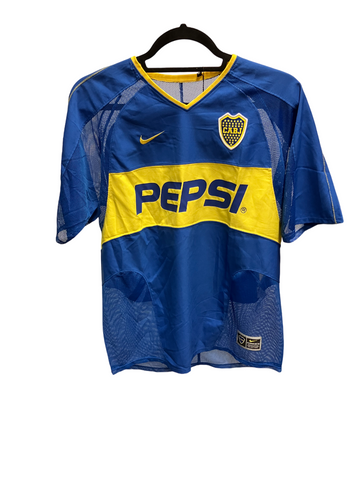 Boca Juniors 2003 - 2004 Home Football Shirt #10 Tevez M